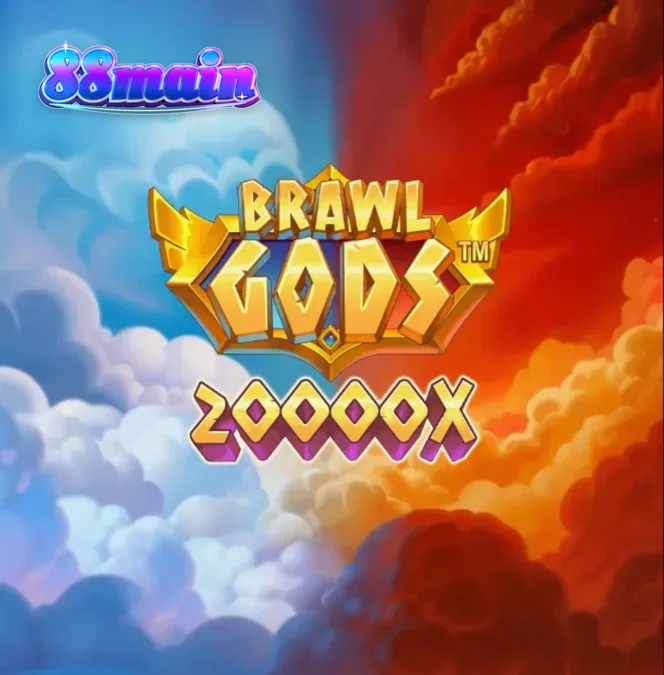 Tampilan visual slot Brawl Gods dengan tema pertempuran Zeus dan Hades