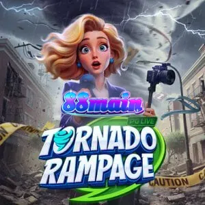 Tampilan grid unik berbentuk corong tornado pada slot Tornado Rampage